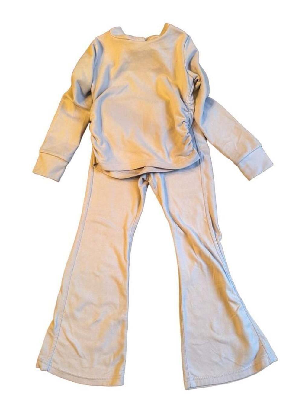 Yogalicious Girls Melange Flutter Hoodie Set Size 7-8 Blue 2 Pcs h1449